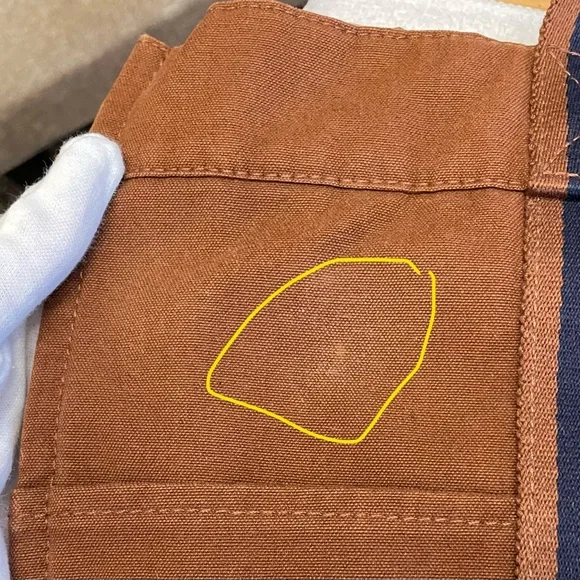 Authentic Hermes Large Vintage Rust and Navy Canvas Tote Bag - Picture 15 of 16